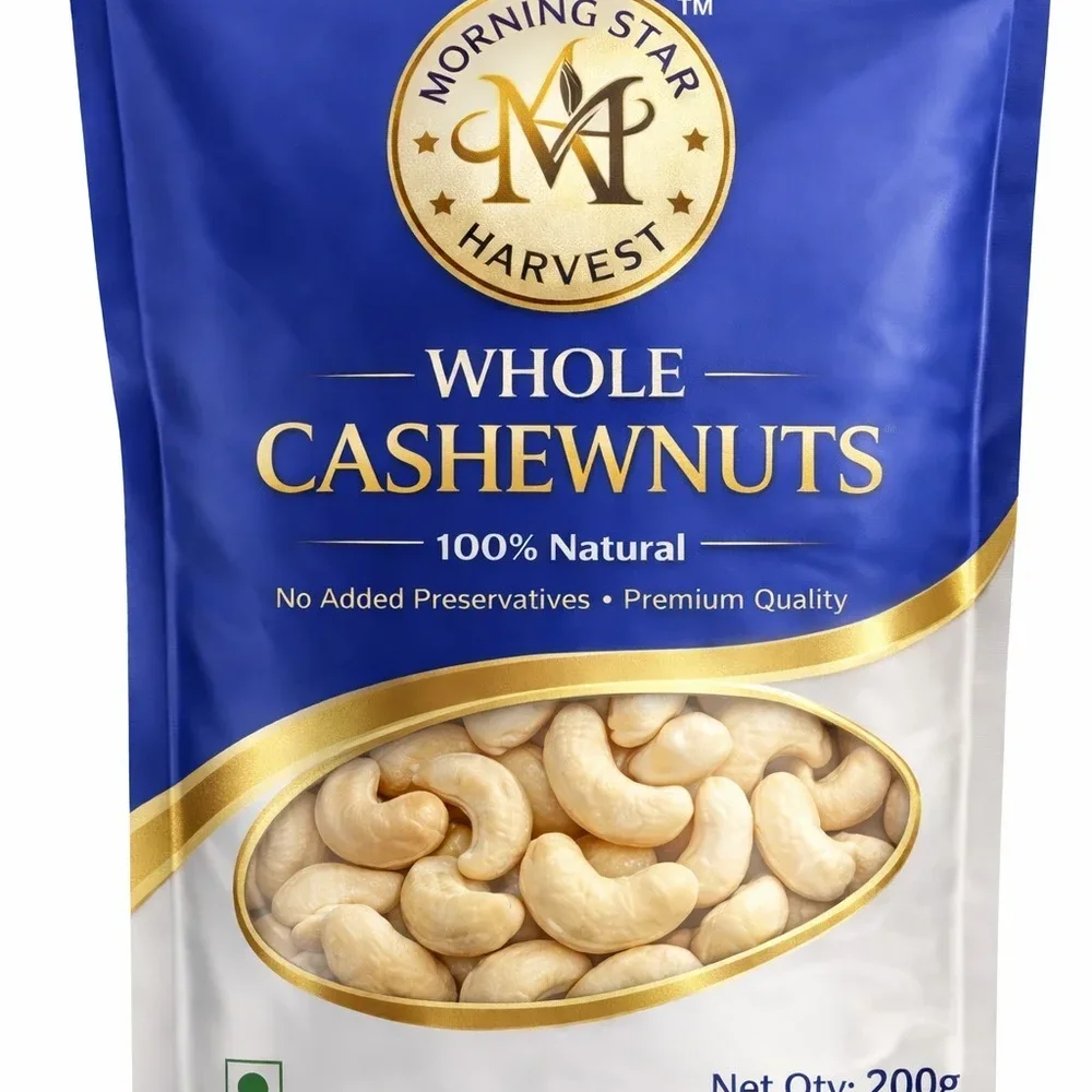 Morning Star Harvest W320 Whole Cashews 200g Pouch - Food & Agriculture by Golden Harvest