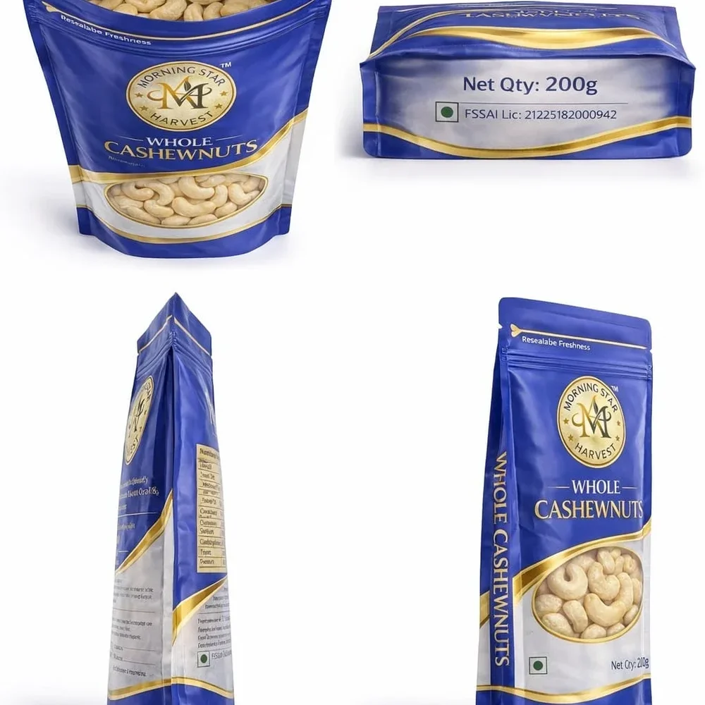 Morning Star Harvest W320 Whole Cashews 200g Pouch - Food & Agriculture by Golden Harvest