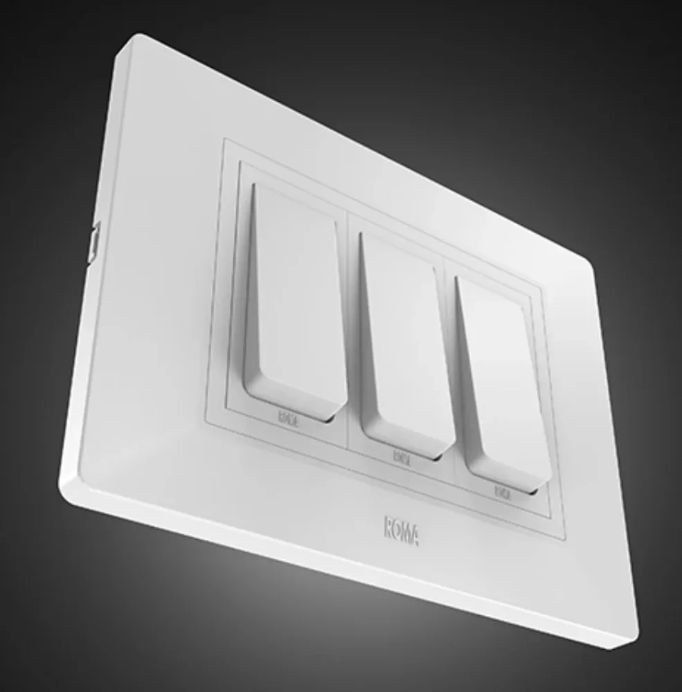 Roma Asa 3 Module 10A 1 Way Polycarbonate Switch - Electronics & Electrical by Shravan Industrial Solutions