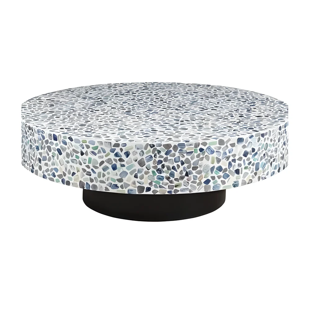 Bone Inlay Round Coffee Table - Furniture & Interiors by Razvi Exports