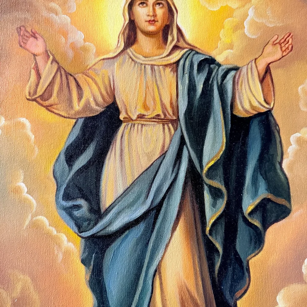 23Inch Canvas Virgin Mary Painting - Handicrafts & Gifts by Ains Overseas