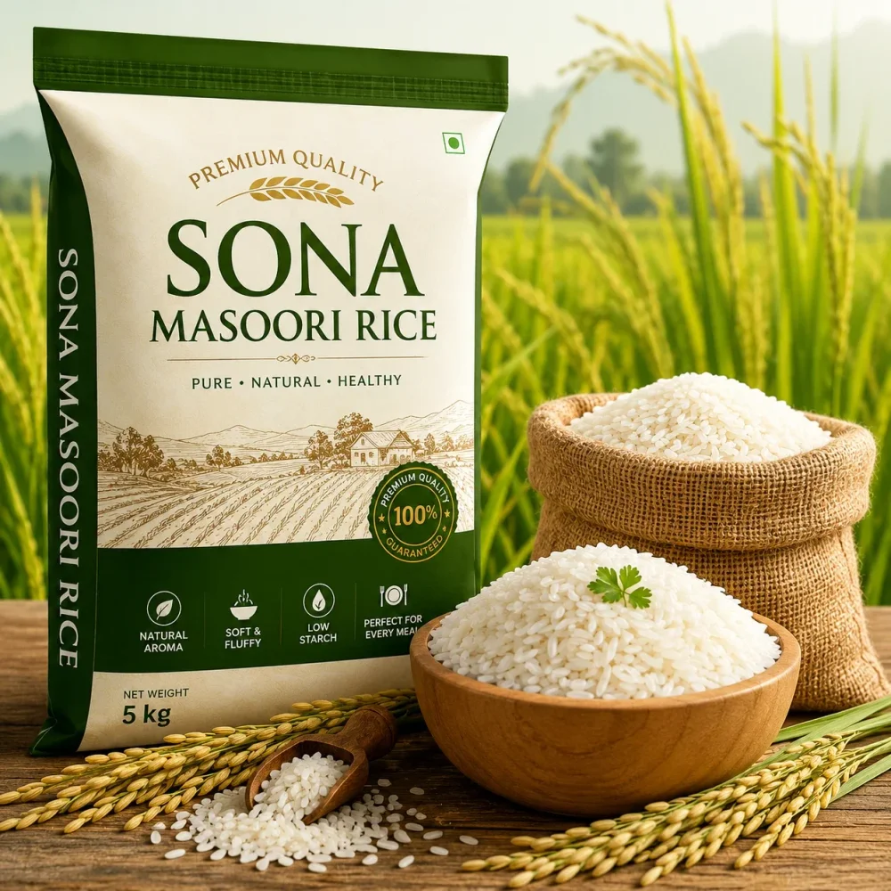 Premium Sona Masoori Rice - Food & Agriculture by Makhusud Zam Zam Kirrana Store