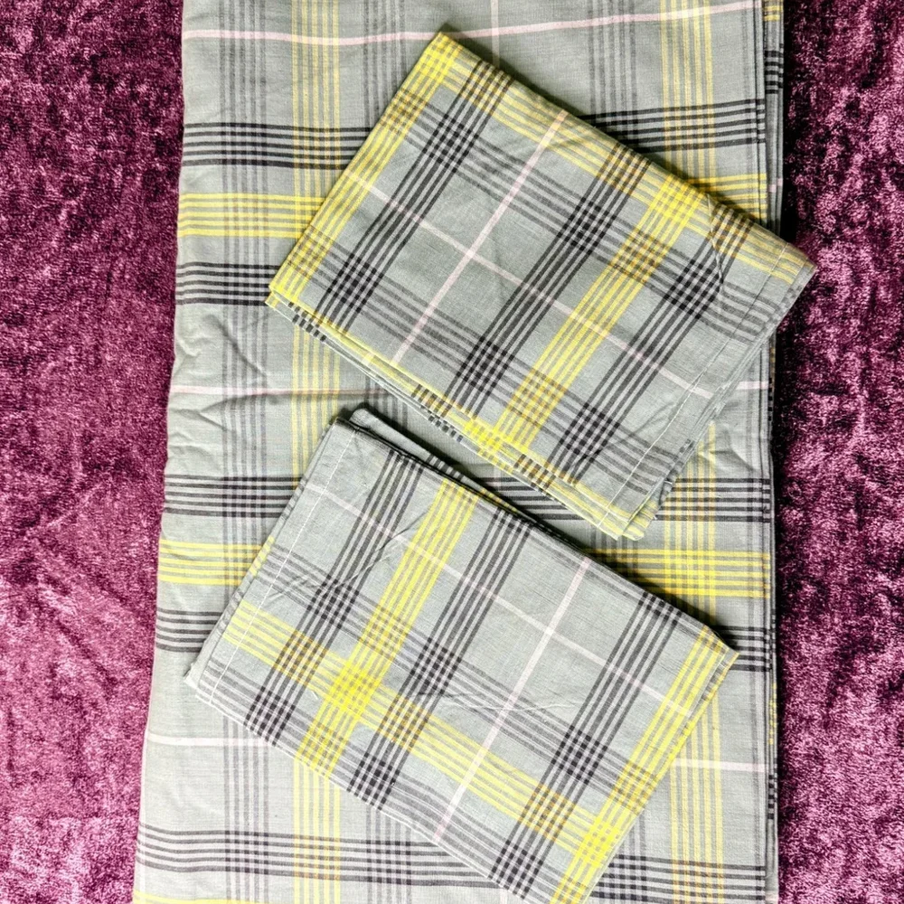 Yellow Handloom Bedsheet Pillow Cover Set - Textiles & Apparel by Ains Overseas