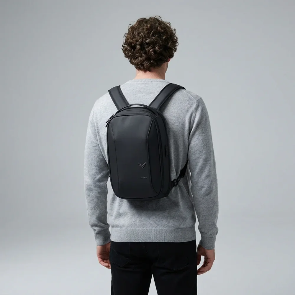 Reverse-Polyester Padded Strap Backpack - Footwear, Bags & Leather Goods by Touchstone Enterprises Pvt. Ltd.