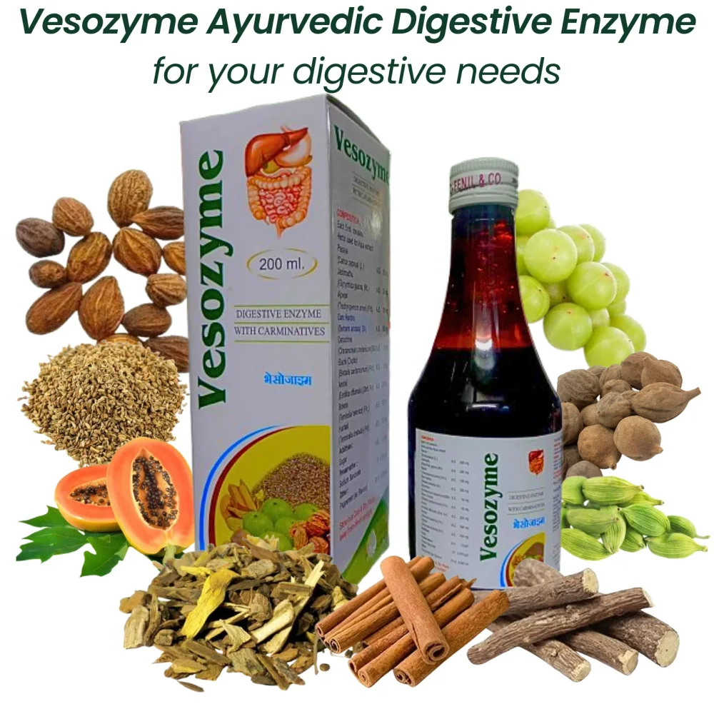 Vesozyme Ayurvedic Herbal Digestive Enzyme Syrup 200 ml - Healthcare & Medical by M/S. D-Fenil & Co.