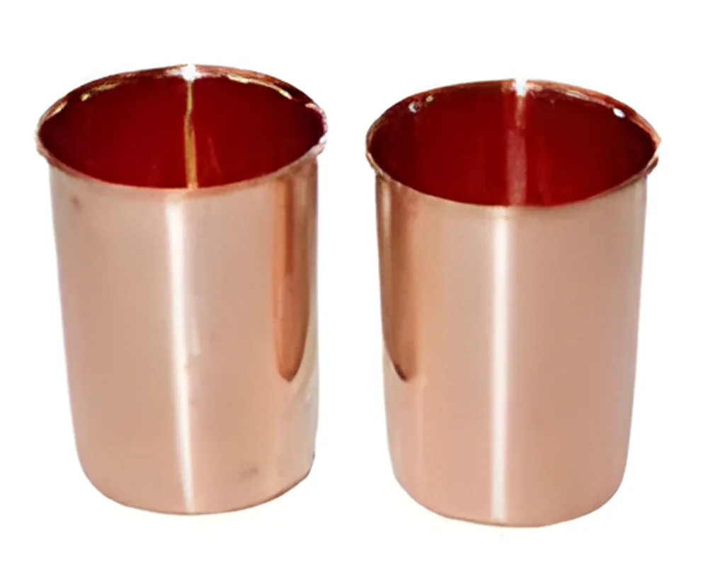 Plain Copper Drinking Glasses Set - Home & Kitchen by Arts Impex