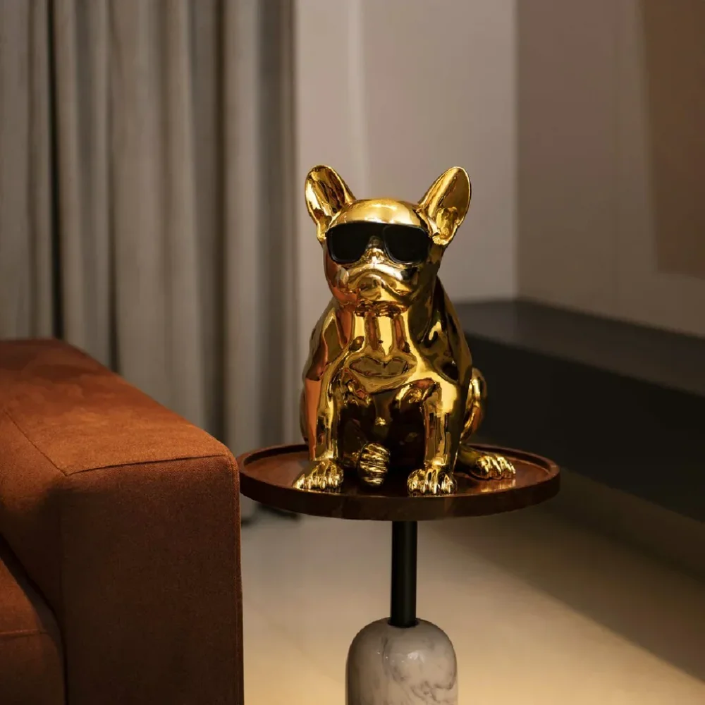 Golden Animal Curio Statue - Home & Kitchen by Wooden Owl Design Pvt. Ltd.