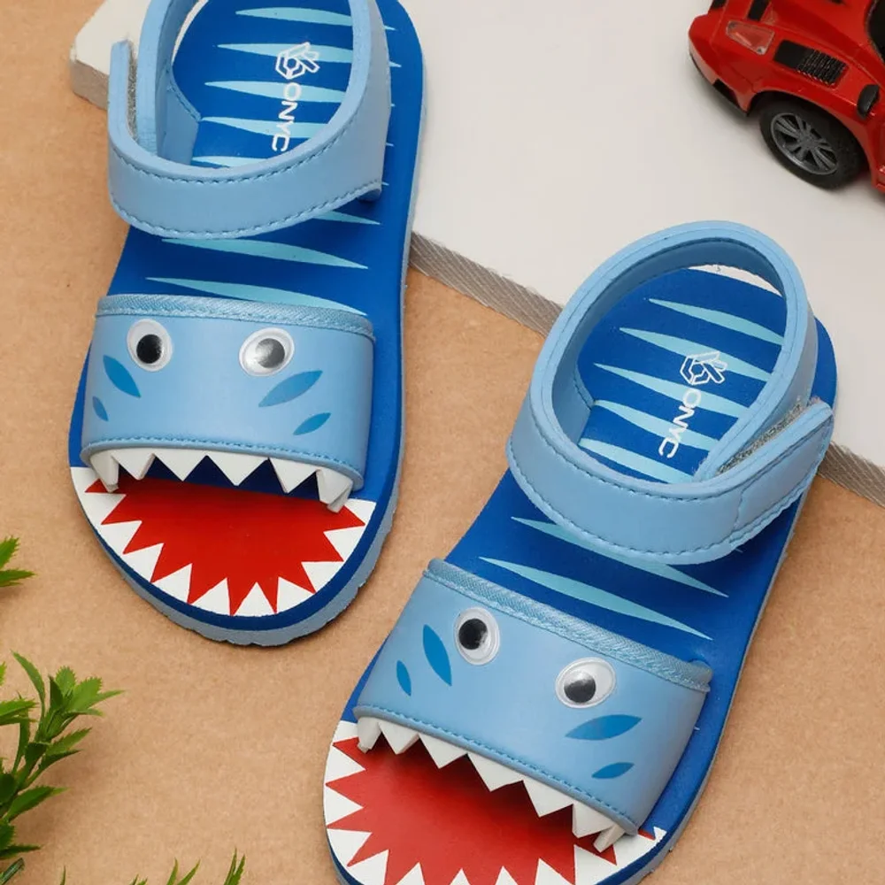 Unisex Kids RoyalBlue Shark Sandals - Footwear, Bags & Leather Goods by Parmar Brothers