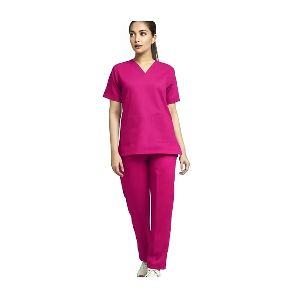 Kifzi Antimicrobial Spandex Women's Scrub Suit Pink Medium - Textiles & Apparel by Accurate Surgicals