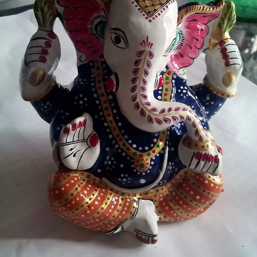 Ganesha Metal Statue for Decor - Home & Kitchen by Lav Craft