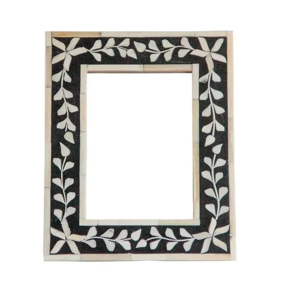 Bone Inlay Wall Mirror Floral Design - Home & Kitchen by Razvi Exports