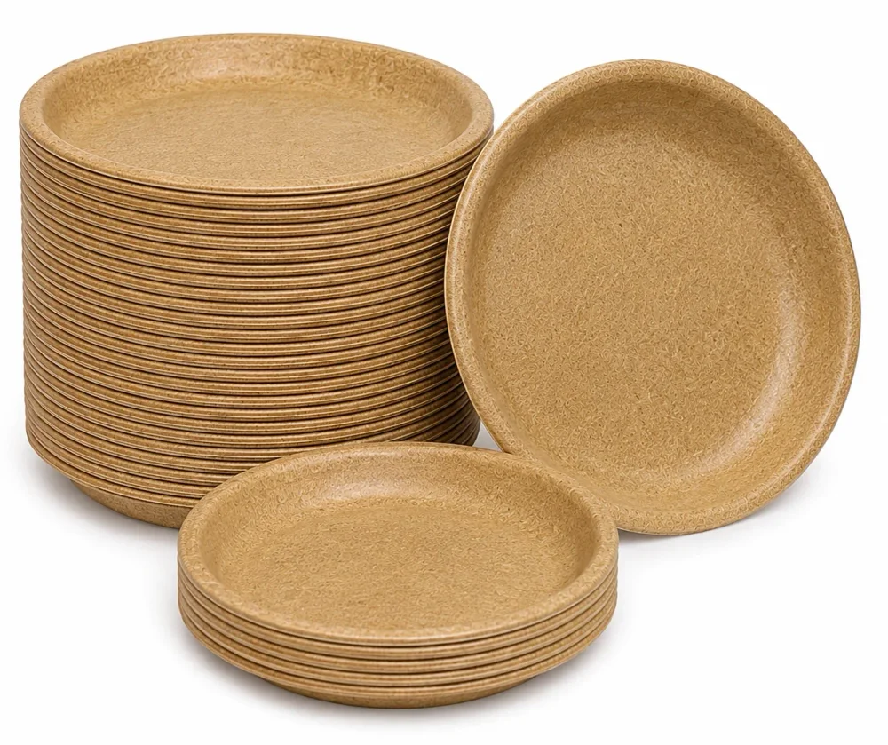 6 Inch Rice Husk Disposable Plates - Home & Kitchen by Winmatech Solutions