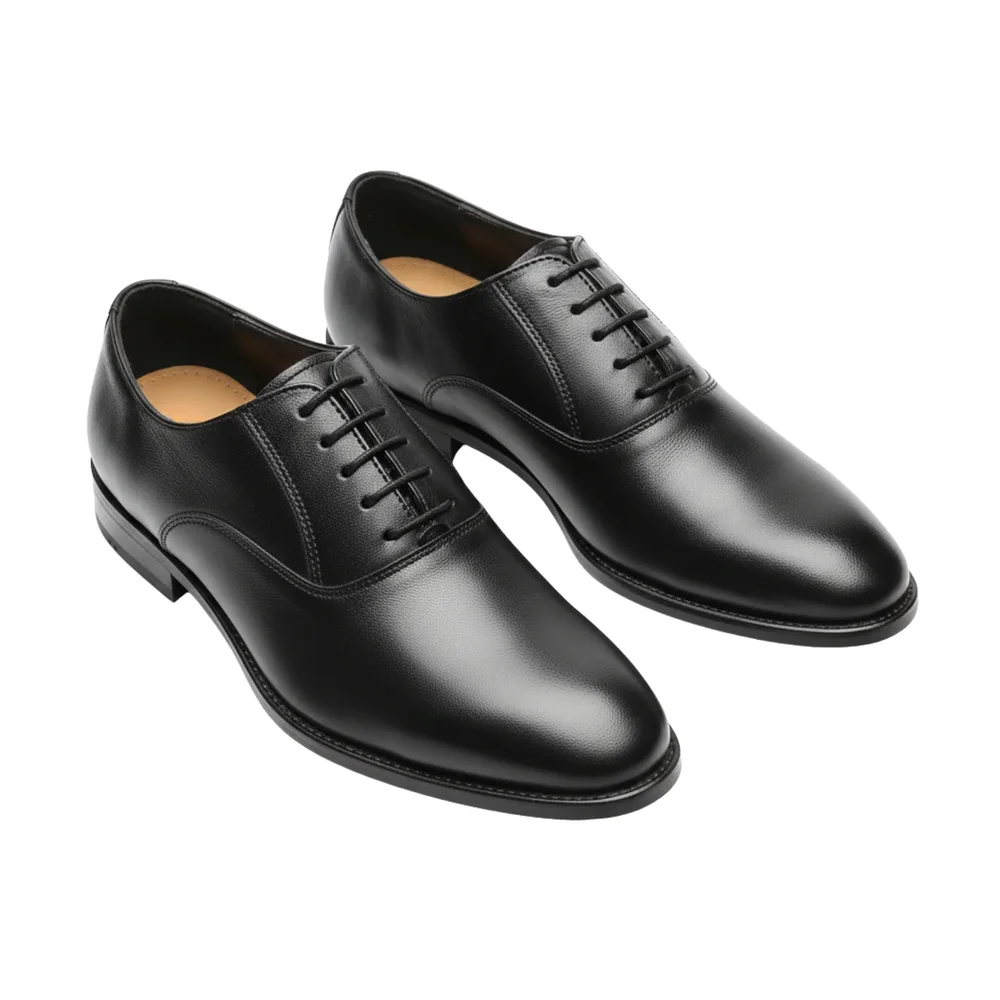 ORPERS Men's Black Plain-Toe Oxford Shoes - Footwear, Bags & Leather Goods by Axus Align