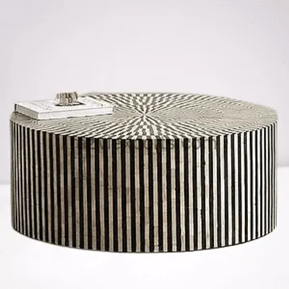 Round Bone Inlay Coffee Tables - Furniture & Interiors by Razvi Exports