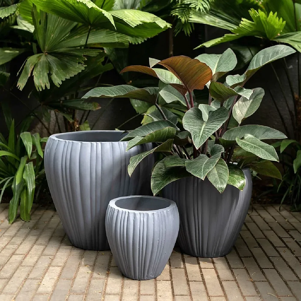 Grey Fibre Cement Planter - Construction & Building Materials by Wooden Owl Design Pvt. Ltd.