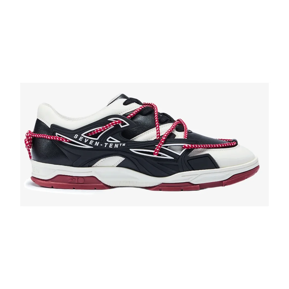 7-10 Deep Red Color Block Low-Top Sneakers - Footwear, Bags & Leather Goods by Disruptive Fashion Pvt. Ltd.