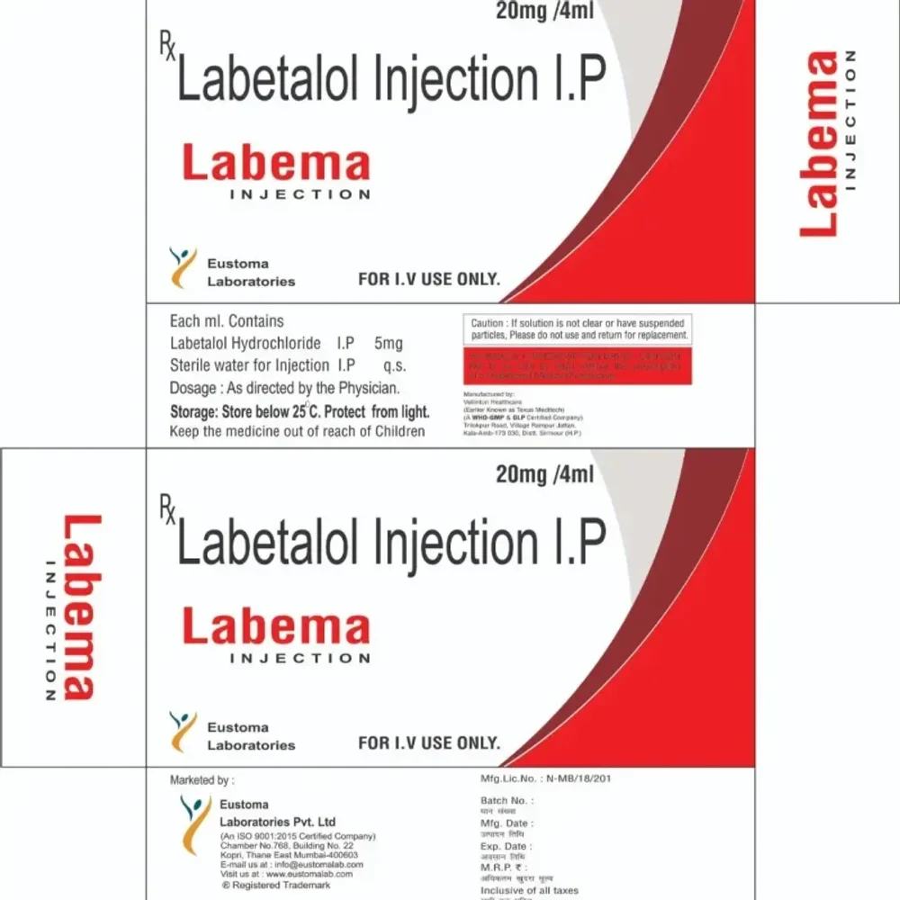 Labetalol 20 Mg Injection - Healthcare & Medical by Eustoma Laboratories Pvt. Ltd.