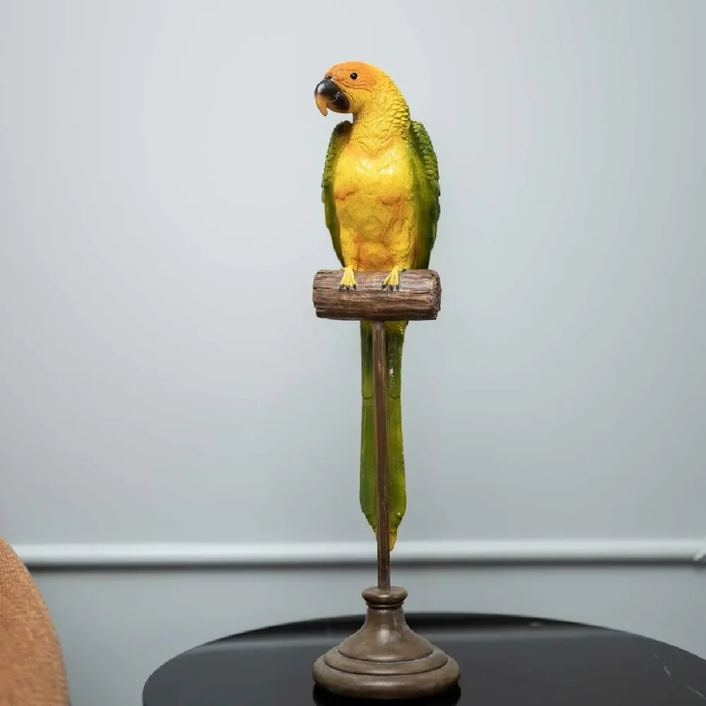 Parakeet Bird Figurine - Home & Kitchen by Wooden Owl Design Pvt. Ltd.