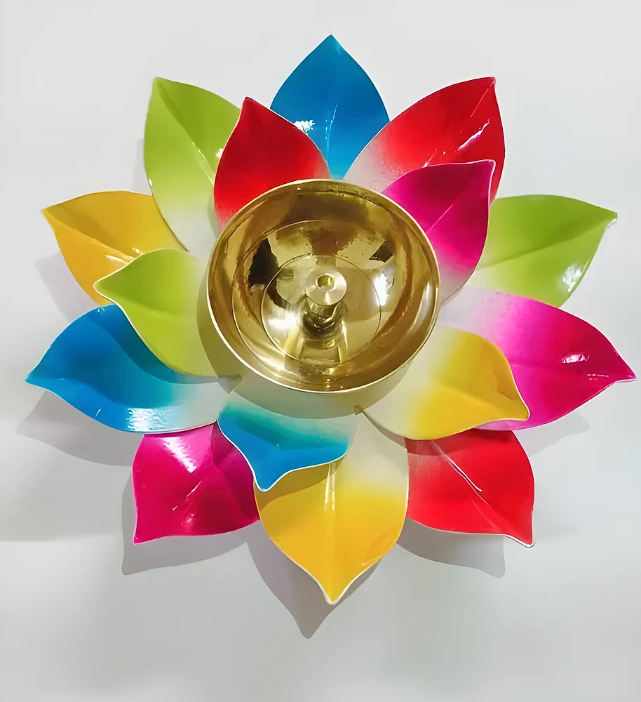 Brass Lotus Diya for Pooja - Handicrafts & Gifts by Human Need Design Global Export