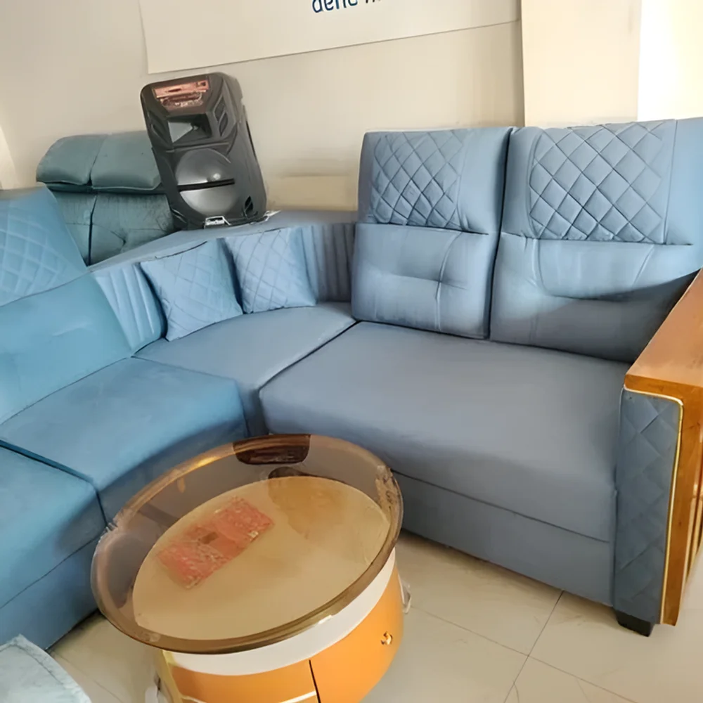 L-Shape Living Room Sofa Set - Furniture & Interiors by Tirumala Furniture N Designer