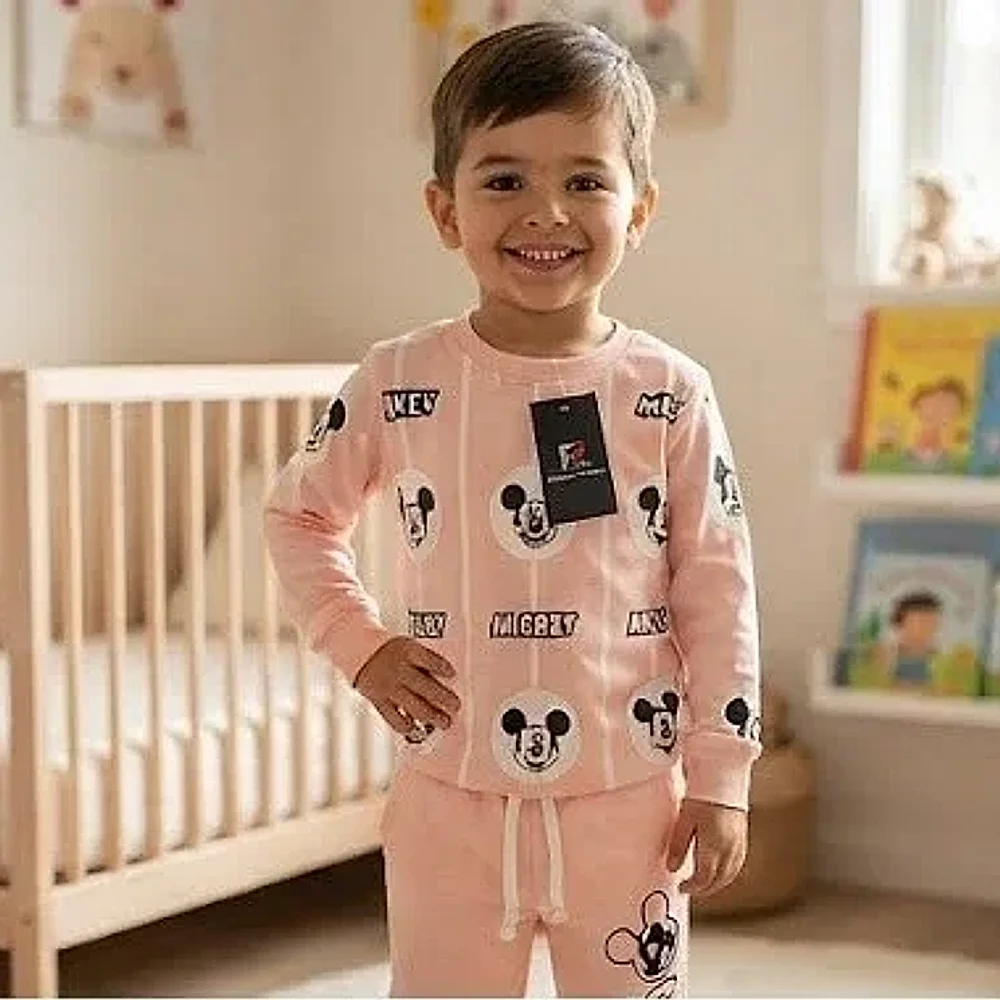 Kids Cotton Full Sleeve Printed Co-ord Set - Textiles & Apparel by Abuzaid Exports