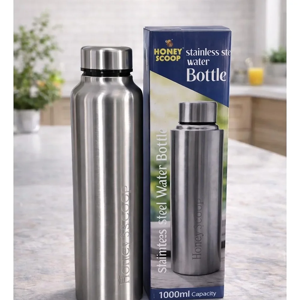 Honey Scoop 1000 ml Stainless Steel Water Bottle - Home & Kitchen by Shree Anant International