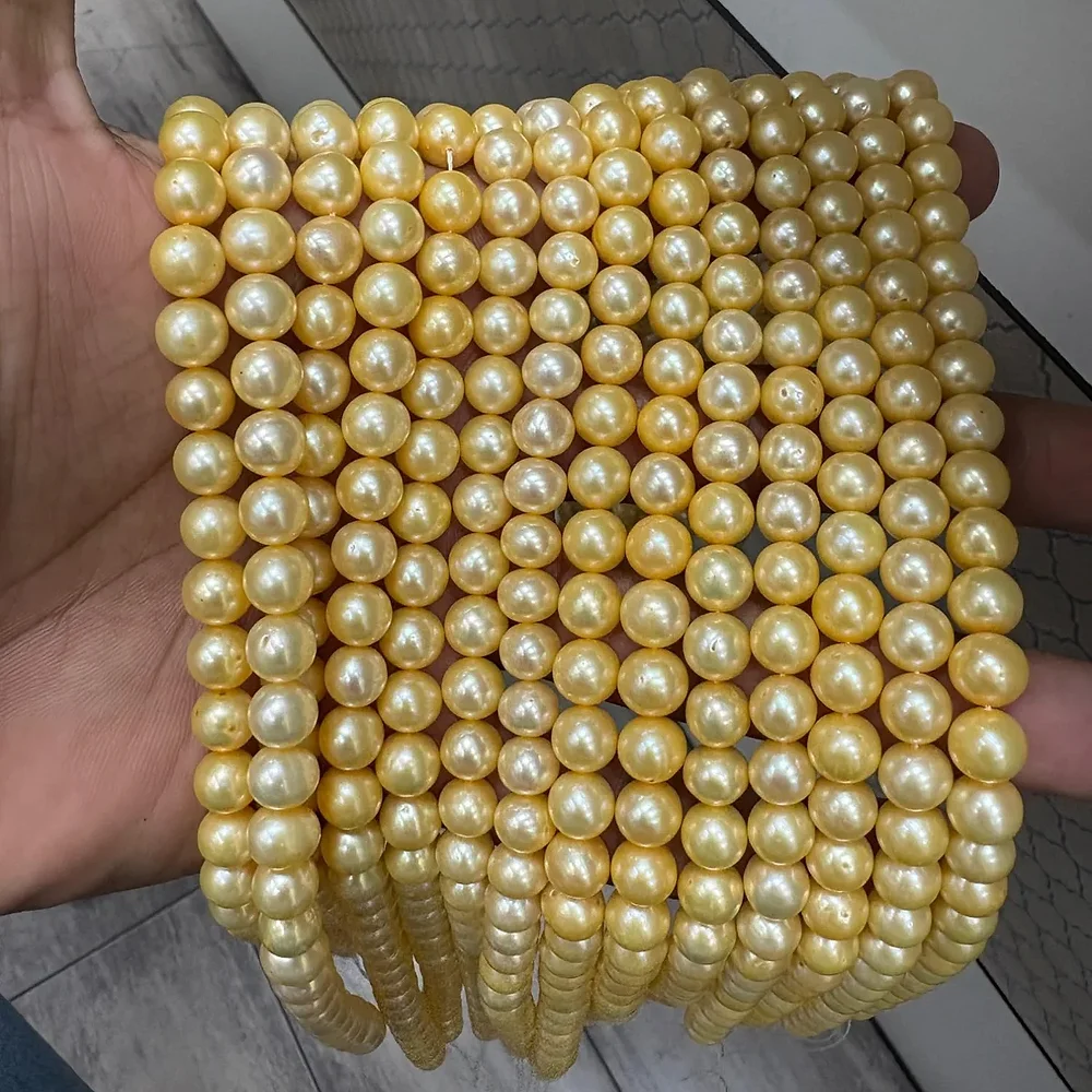 Round Shape Natural Freshwater Pearl Beads - Gems & Jewelry by Adnan Gems Art