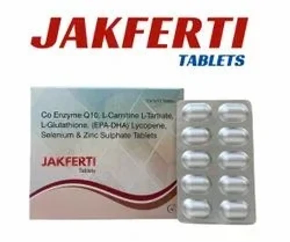 JAKFERTI Coenzyme Q10 L Carnitine L Tartrate L Glutathione Lycopene Selenium Zinc Sulphate Tablets - Healthcare & Medical by Jakstar Pharma