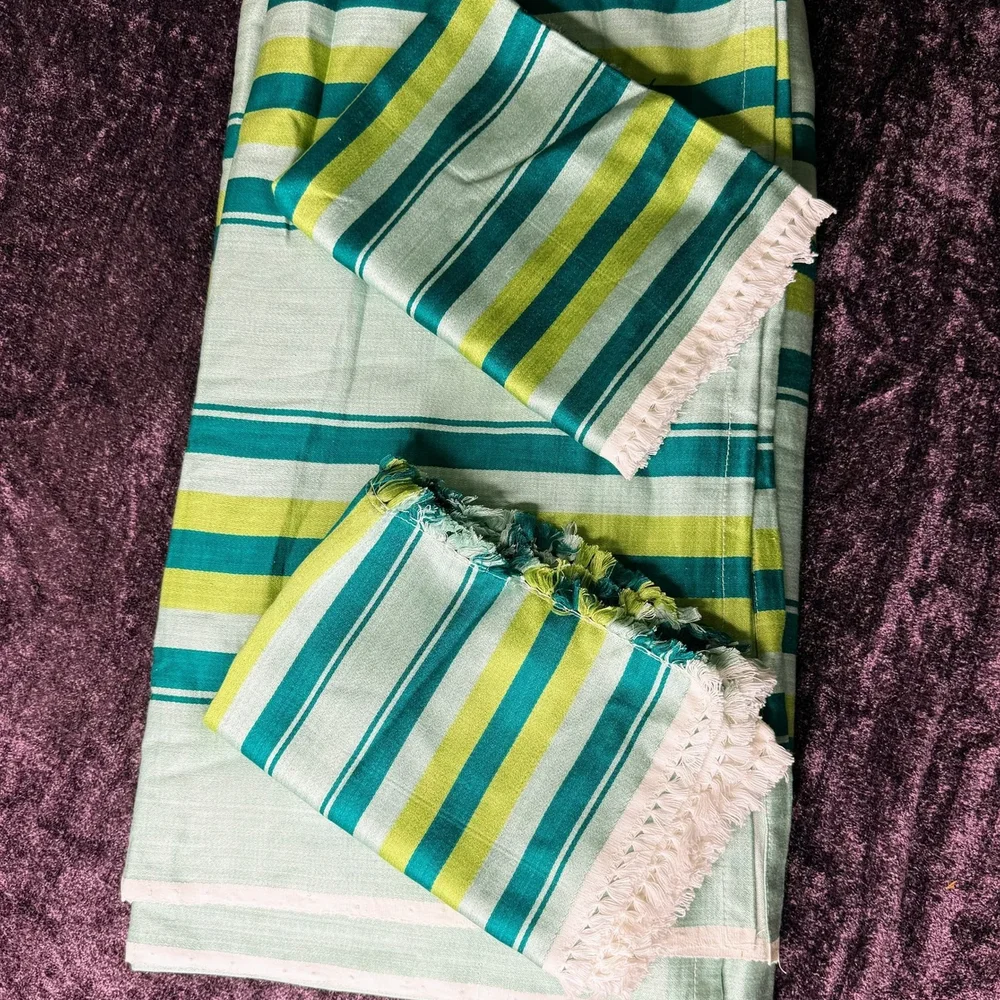 Green Handloom Bedsheet Pillow Cover Set - Textiles & Apparel by Ains Overseas