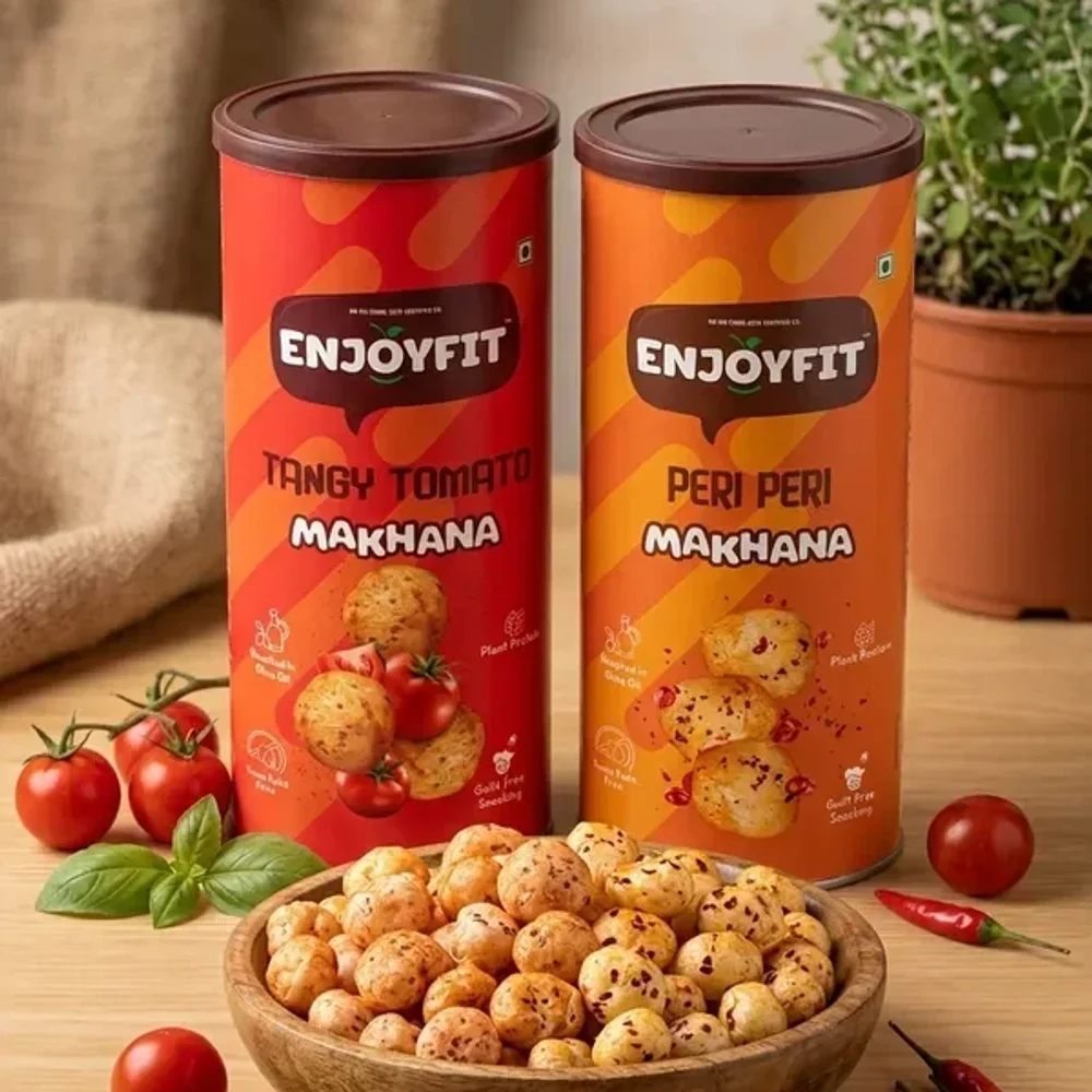 ENJOYFIT Roasted Makhana Tangy Tomato Peri Peri - Food & Agriculture by Mukesh Trading Co.