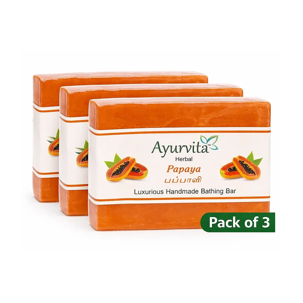 Ayurvita Herbal Papaya Bath Soap Bar - Beauty & Personal Care by Ayurvita Life Pvt. Ltd.