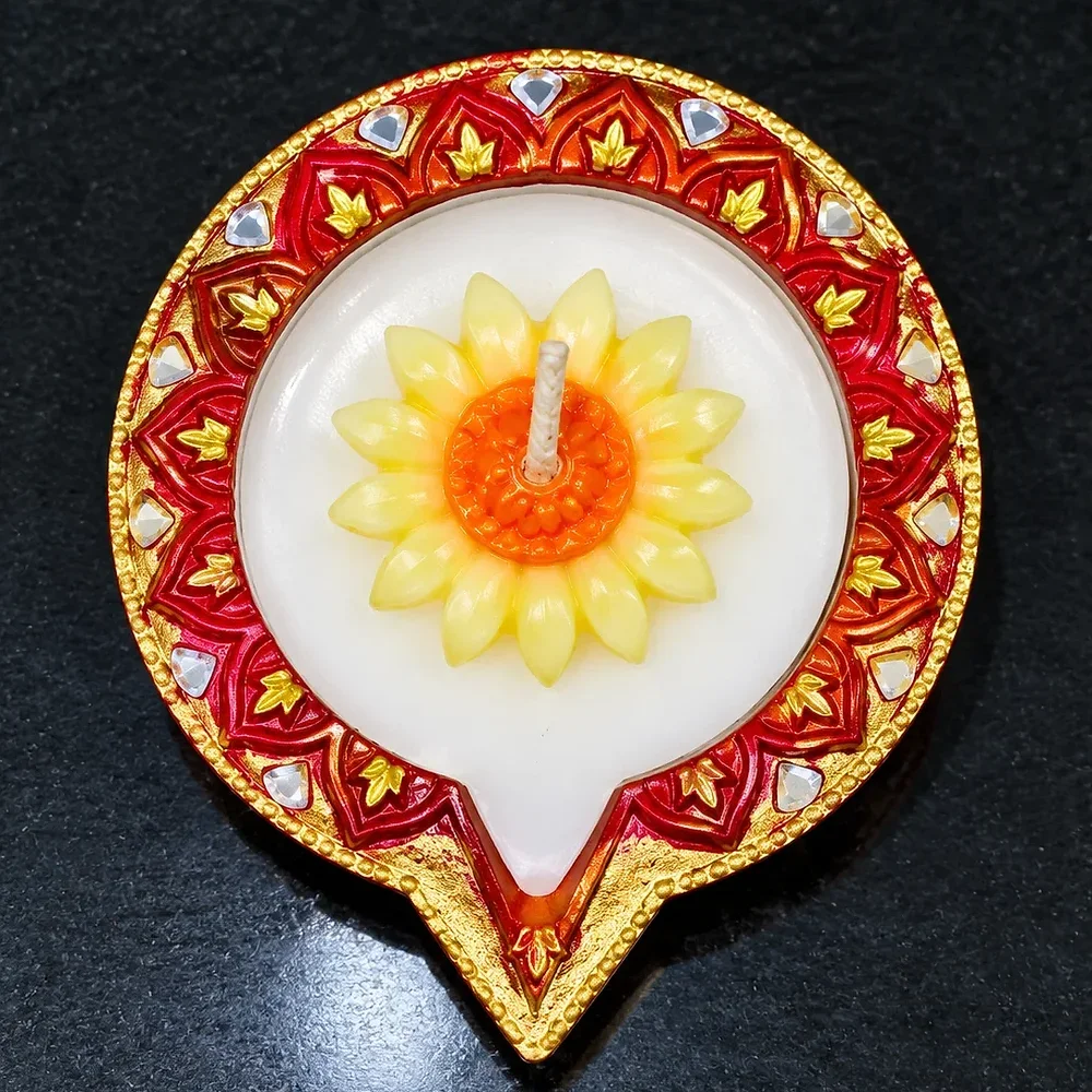 Floral Fragrance Clay Diya Candles - Home & Kitchen by Roos Indira Creations