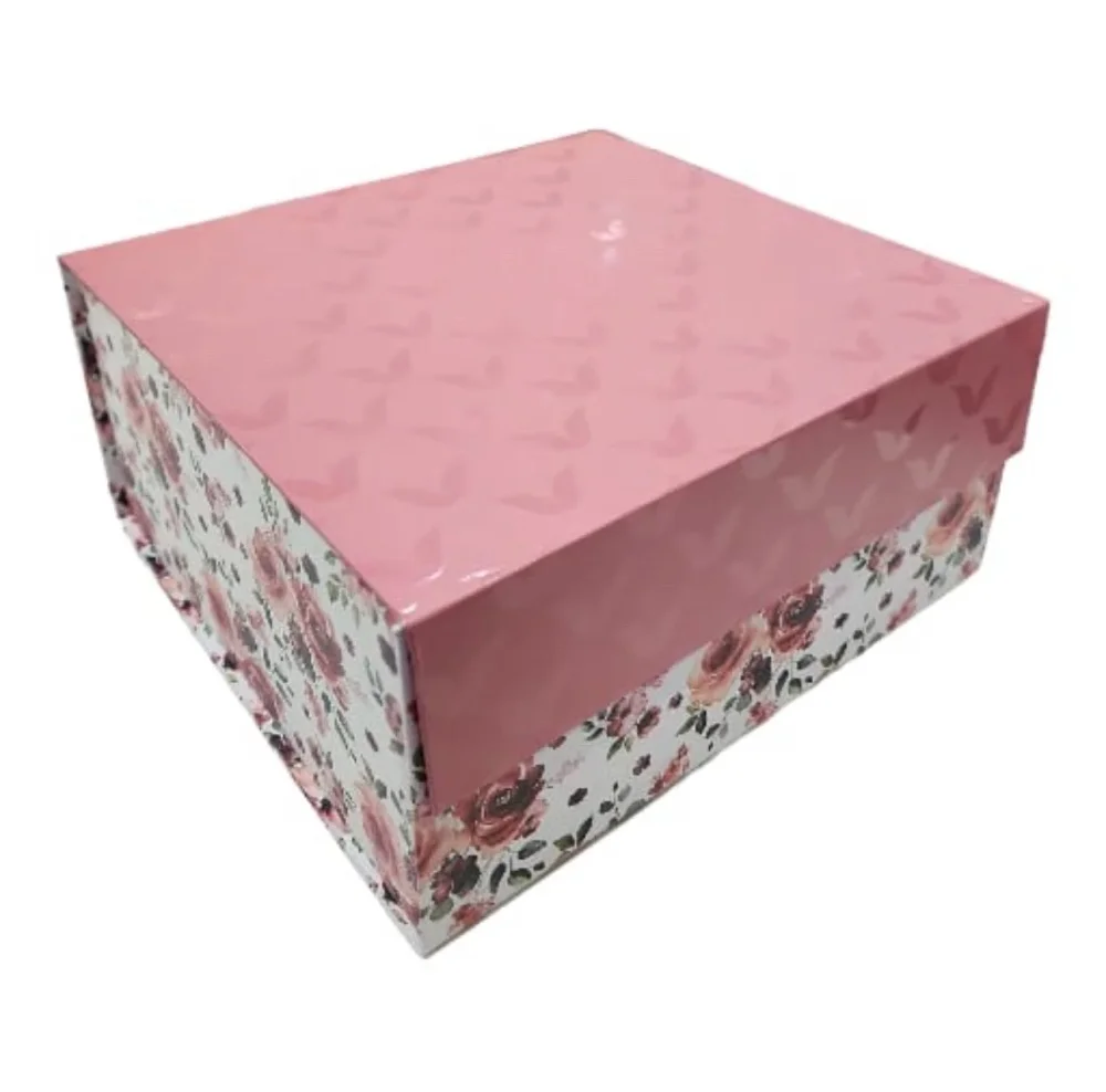 Peach Floral Print Foldable Paperboard Gift Box - Packaging & Printing by Hindustan Handmade Paper Products