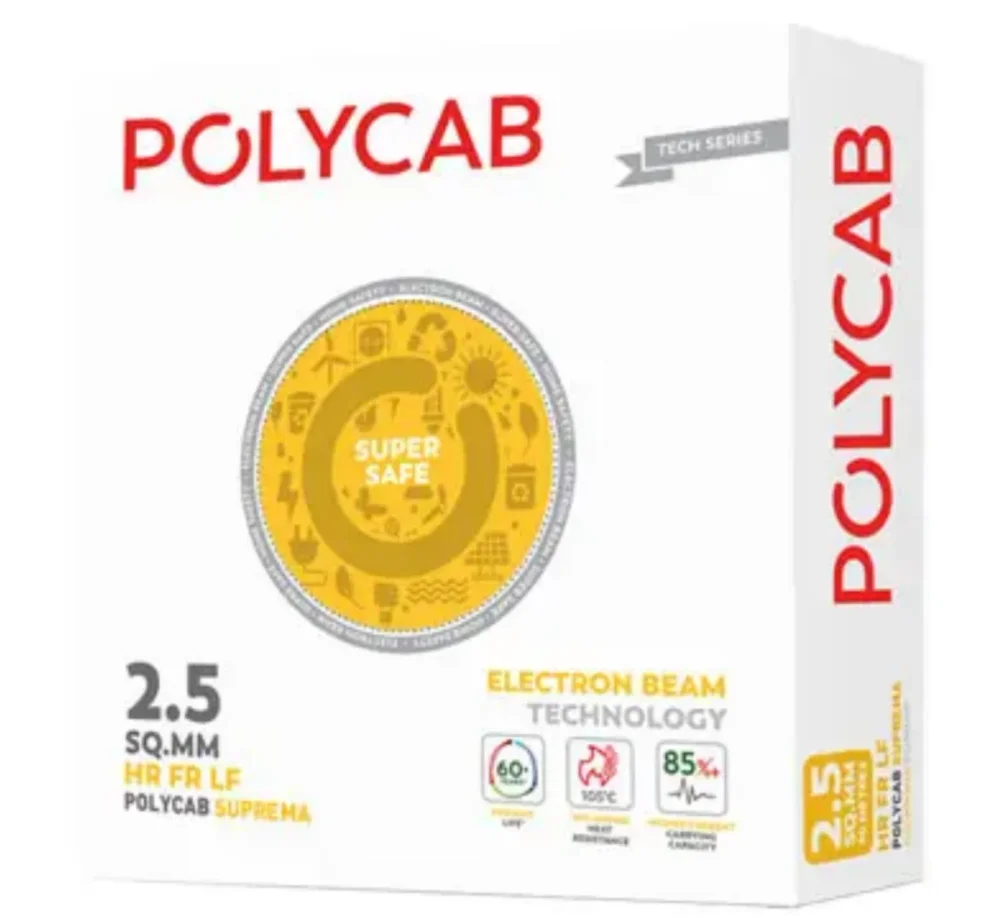 Polycab 2.5 sqmm HRFR Electron Beam Copper Wire - Electronics & Electrical by Shravan Industrial Solutions
