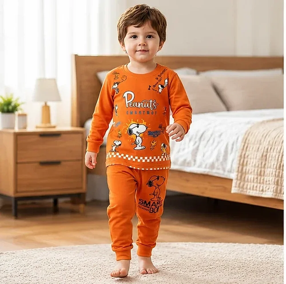 Kids' Full Sleeve 100% Cotton Night Suit - Textiles & Apparel by Abuzaid Exports