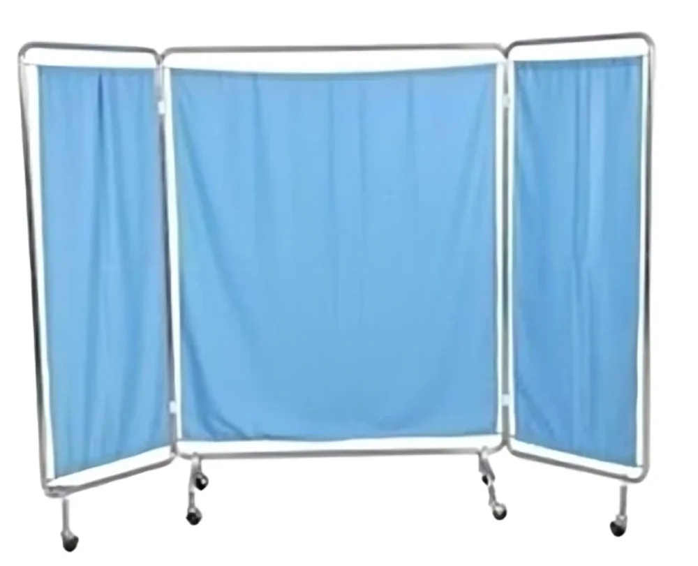 3-Fold Stainless Steel Hospital Folding Screen with Castor Wheels - Healthcare & Medical by Medicom International