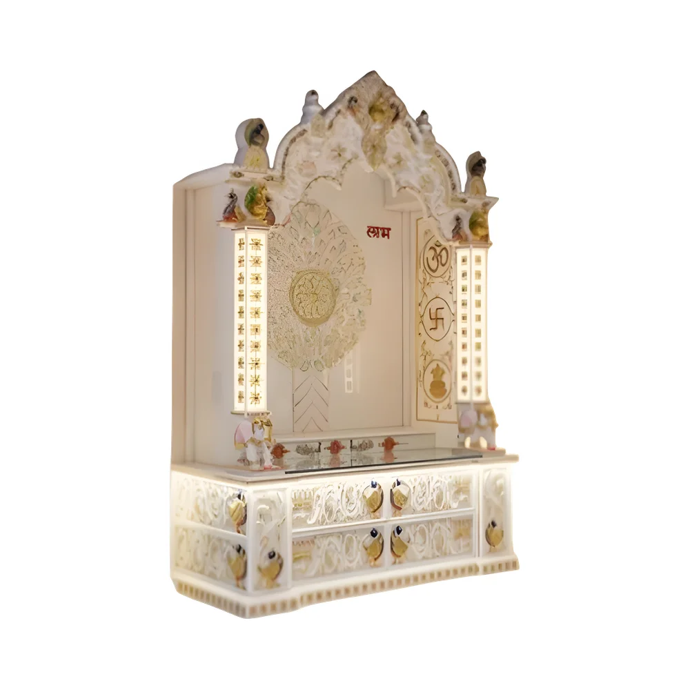 Traditional White Marble Home Temple - Handicrafts & Gifts by Clesso Technocast Pvt. Ltd.