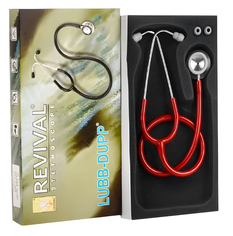 Revival Lubb-Dupp Single Head Stainless Steel Stethoscope - Healthcare & Medical by Accurate Surgicals