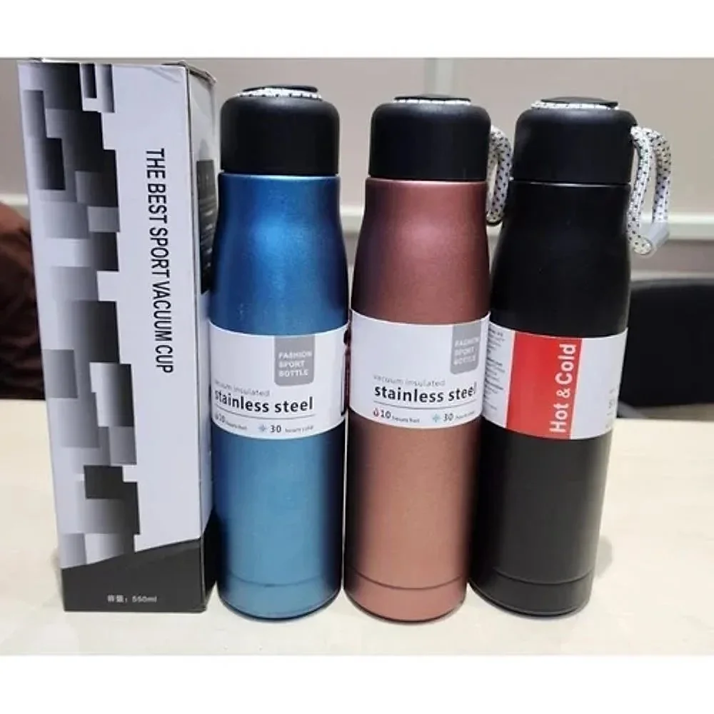 450 ml Double Wall Vacuum Insulated Steel Water Bottle - Home & Kitchen by Y K Trading