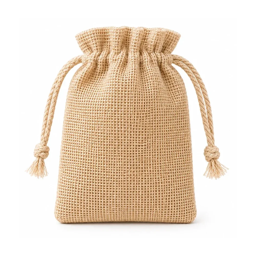 Eco-Friendly Jute Gift Bag with Drawstring Closure - Packaging & Printing by SriJeevanam Enterprises LLP