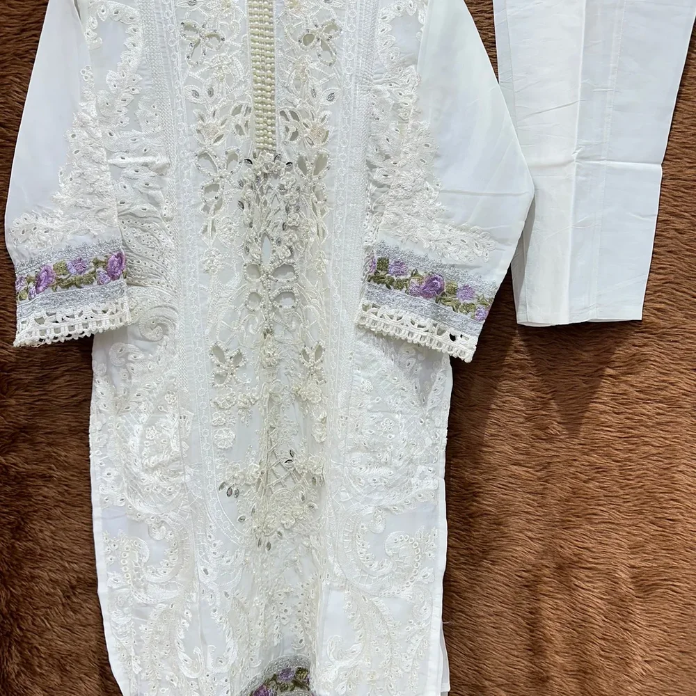 Embroidered Organza Silk Kurta Set - Textiles & Apparel by Ayzel Pvt. Ltd.
