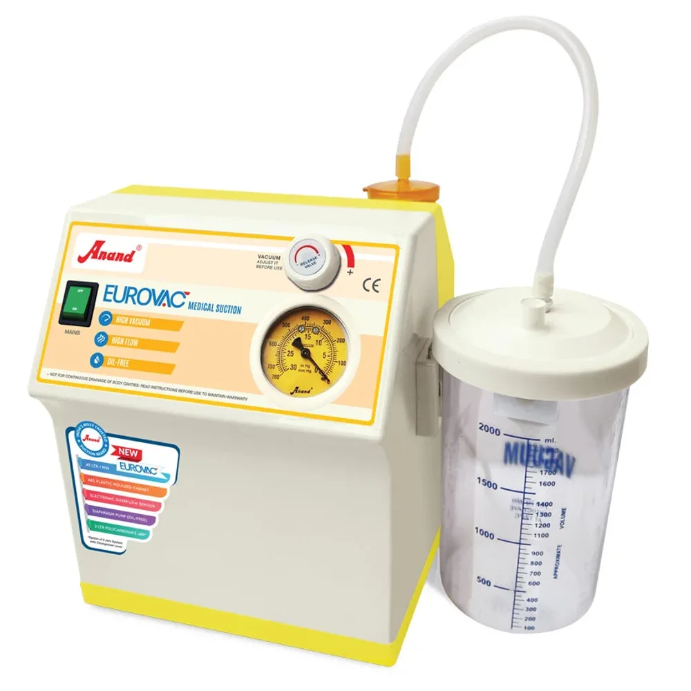 Anand Portable Medical Suction Machine with Diaphragm Pump - Healthcare & Medical by Accurate Surgicals