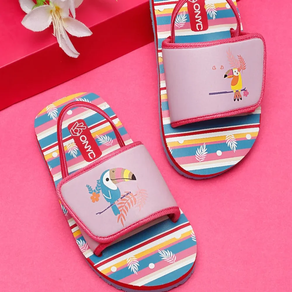 ONYC Girls Slippers with Adjustable Strap and Back Support - Footwear, Bags & Leather Goods by Parmar Brothers