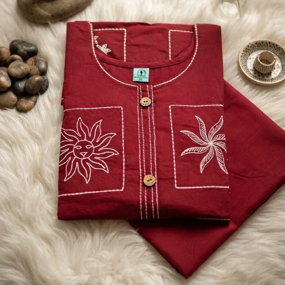 Embroidery Work Kurta and Pants Co-ord Set - Textiles & Apparel by Premium Collections