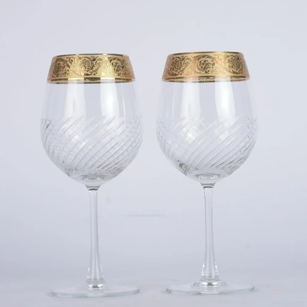 Pure Diamond Crystal Wine Glass Set of 2 - Home & Kitchen by Deewin Dreamz