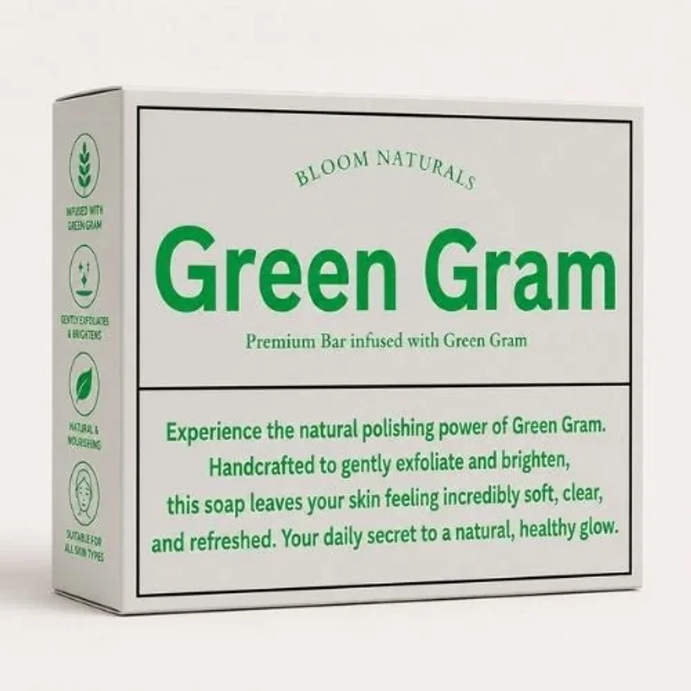 Natural Green Gram Bar Soap - Beauty & Personal Care by Bloom Naturals