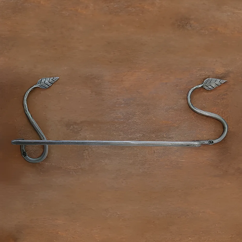 Hand Forged Iron Wall Mounted Towel Hanger HC-346 - Home & Kitchen by The Hardware Hut