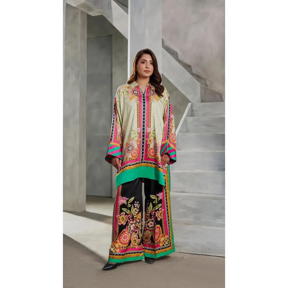 Digital Printed Muslin Fabric Cord Set - Textiles & Apparel by Ayzel Pvt. Ltd.