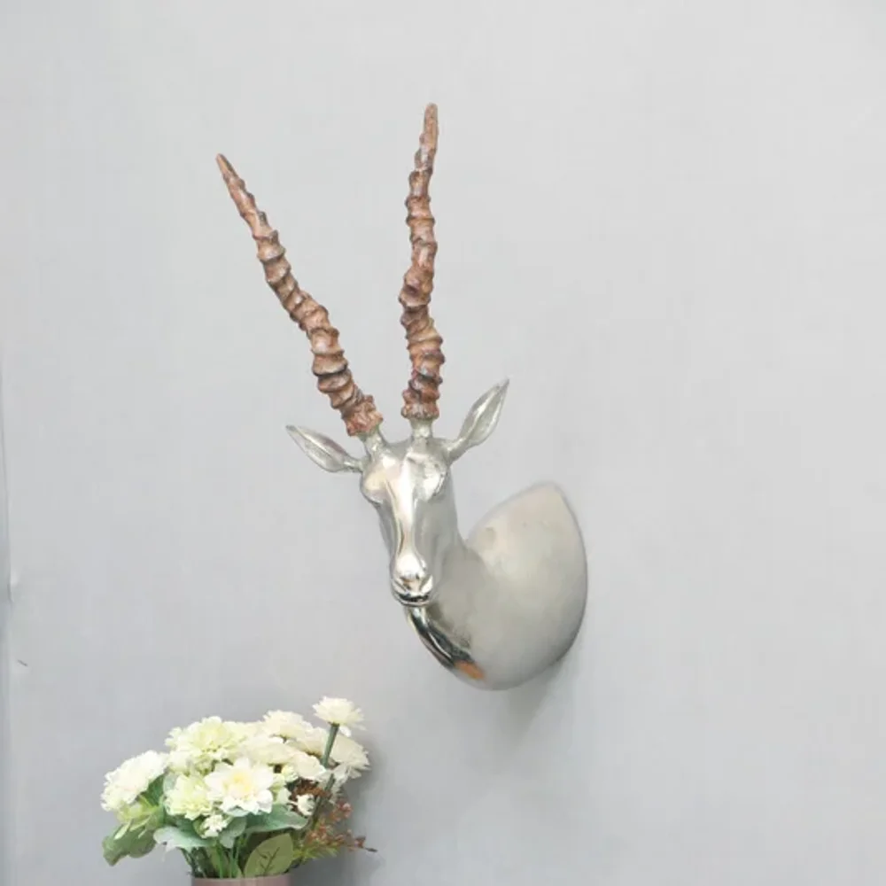 Cocovey Elegant Nickel-brown Decorative Deer Wall Head – Luxurious Handcrafted Statement Décor - Home & Kitchen by Orobe