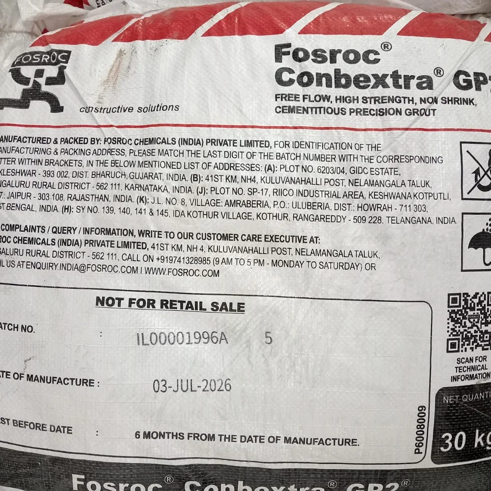 Fosroc Conbextra GP2 High-Strength Cementitious Grout - Chemicals & Raw Materials by Bhat Shawl Collection